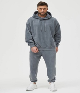 Ensemble de Survêtement d'Hiver de Qualité Supérieure pour Homme Imprimé Solide Polaire Écologique Sweat à Capuche avec Fermeture Éclair Coupe-Vent Joggers Grande Taille - Product Image 2