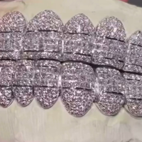 Grillz de Dientes Personalizados de Plata de Ley 925 Estilo Hip Hop, con Moissanita VVS de Color D de Corte Brillante, Chapado en Oro/Plata, Joyería Cultivada en Laboratorio