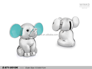 Winko ELEPHANT Hucha Caja de Ahorros Elefante, Orejas en Epoxi Rosa Empolvado (Pantone 6022C), Bronce Blanco - Product Image 1