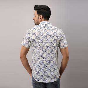 Men's Casual Blue <b>Button</b>-Up Dress <b>Shirt</b> 100% Cotton Poplin Breathable Sizes XL and 6XL Available - Product Image 5