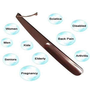 Portátil 15 pulgadas de largo zapato de madera cuerno personas mayores hombres mujeres niños bota cuchara/bota cuerno bucle Color marrón - Product Image 3