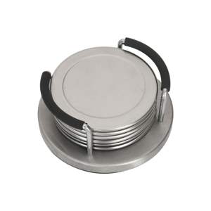 Juego de 4 posavasos de forma redonda de madera respetuoso con el medio ambiente 2025 más vendidos con soporte de latón chapado en oro - Product Image 4