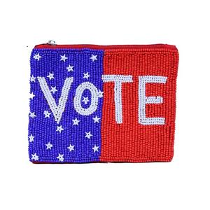 America Day Porte-monnaie artistique perlé à la main pour enfants Fermeture à glissière Sacs de rangement en tissu Trendy Luxury Style Worldwide Export - Product Image 1