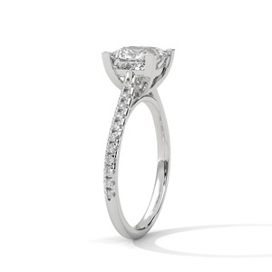 2.0ct Princess Cut CZ Solitaire <b>Ring</b> with Pave <b>Set</b> Band 925 Sterling Silver Engagement <b>Wedding</b> Band Bridal Jewelry <b>Women</b> <b>Ring</b> - Product Image 1