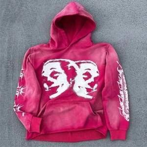 600 Gsm Acid Wash Heavyweight <b>Hoodies</b> Pullover Streetwear Patches Custom Embroidery Hoodie for Men - Product Image 4