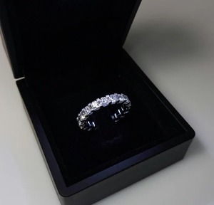 แหวนแต่งงานเพชรเม็ดกลมสี D 3มม. แหวนเงินสเตอร์ลิงสวยงามของขวัญสำหรับเธอเครื่องประดับตามสั่ง - Product Image 6