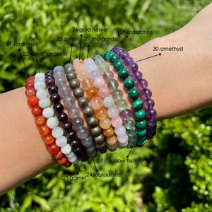 100% Natural High Quality Handmade <b>Bracelets</b>, Round Beaded <b>Bracelets</b>, Crystal <b>Bracelet</b>, Wholesale <b>Bracelet</b>, Handmade Gift, - Product Image 3