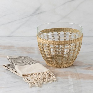 Cage jonc de mer grand bol vaisselle naturelle décor de présentation de repas attrayant produits vietnamiens en gros écologiques - Product Image 3