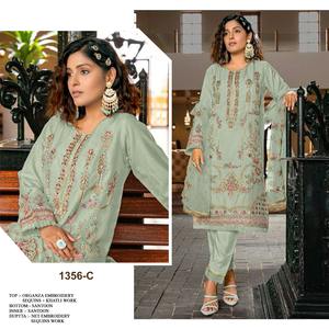 ชุดซอลวาร์จากปากีสถานสำหรับผู้หญิงเย็บแบบกึ่งสำเร็จรูปเย็บ - Product Image 4