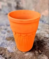 Buatan tangan tradisional Vintage kulhave 4 buah Set mengkilap tanah liat tanah liat Chai teh kopi Mug cangkir piring piring piring