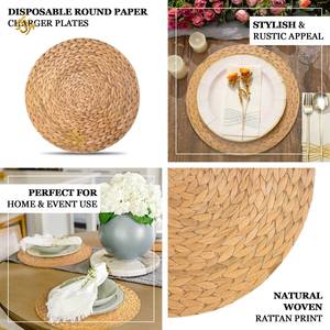 Fabulous Design Rattan Under Plated Handwoven Charger Plates For Wedding <b>Dinnerware</b> And Kitchenware Table Decoration Show Plate - Product Image 6