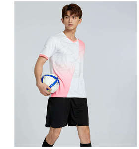 Ensemble d'entraînement de football à manches courtes en polyester respirant maillot de football d'équipe personnalisé - Product Image 3