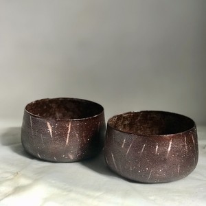Petit bol à bougie en métal de forme conique de haute qualité avec finition en noix de coco, décor de maison, bol à bougie de Table - Product Image 4