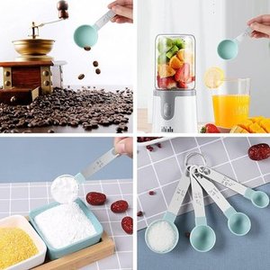 Durable Plastic Nesting Blue Measuring Cups and Spoons with <b>Engraved</b> Handles Perfect for Baking Cooking and Kitchen Supplies - Product Image 3