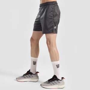GA Fusion <b>Shorts</b> Regular Fit 100% Polyester Cotton Satin Comfortable Custom Design Embroidery Logos Dark <b>Technics</b> XXS Grey Color - Product Image 3