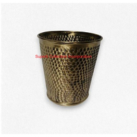 Poubelle en métal de finition en cuivre martelé fait à la main corbeille à déchets de style fantaisie pour la décoration de salle de bain de bureau à domicile