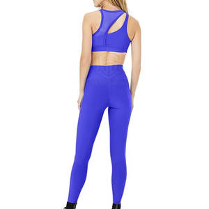 Ensemble de Yoga à motif solide réversible pour femmes taille haute grande taille fermeture à la taille élastique respirant meilleur matériau usine directe - Product Image 3