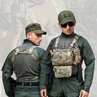 Chaleco Táctico MOLLE Cortado con Láser, Chaleco Táctico Ligero con Bolsa Abdominal Desmontable, Equipo de Caza y Combate