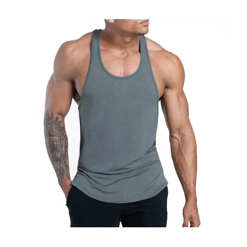 2024 erkek düz renk Fitness giysileri Tank Top Mesh nefes kolsuz spor salonu için üst giyim