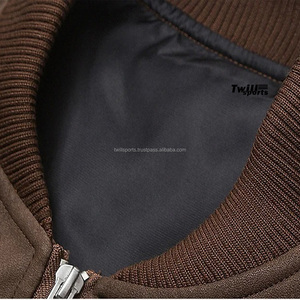 Wholesale 2025 Solid Design High Street Brown Leather Motorcycle Jacket Front Logo Windproof Soft Stand Collar Men's - Product Image 3