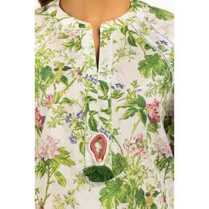 Casual Off-<b>White</b> Jacquard Printed Co-Ord <b>Set</b> for Women XXS-3XL Crepe <b>2</b>-<b>Piece</b> Shorts Outfit Collarless Design for Spring/Summer - Product Image 5