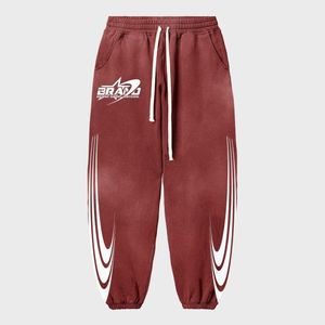 Ropa de calle de alta calidad impresión personalizada Logo hombre lavado ácido pantalones de chándal hombres pantalones de chándal holgados - Product Image 4