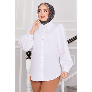 เสื้อทูนิคแขนบอลลูนสีขาว ดีไซน์ทวินเซ็ต สวมใส่สบายอย่างมีสไตล์ - Product Image 2