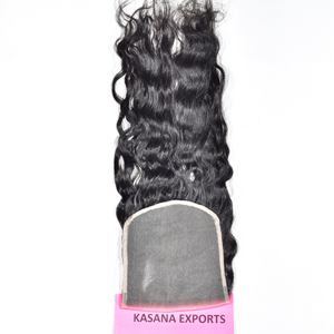 En gros 100% Couleur Naturelle Indien 6*6 Fermeture Bouclés Extensions de Cheveux Humains Vierges Machine Double Trame Vague Profonde Traitement Aucun - Product Image 6