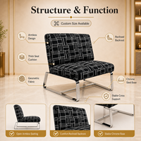 Fauteuil inclinable de luxe au design européen, recouvert de tissu, avec structure en métal chromé, pour la maison, l'hôtel ou la villa