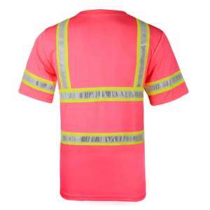 Camiseta de Trabajo de Alta Visibilidad Reflectante Personalizada, de Punto Formal, 100% Algodón, Corte Holgado, Estampada para Hombre - Product Image 5