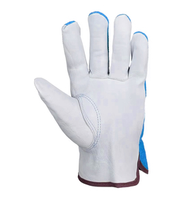 Gants de travail en cuir de qualité supérieure, texture lisse, antidérapants, résistants à l'abrasion, manchette droite, gants de sécurité générale - Product Image 3
