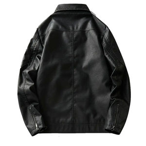 Veste de motard en cuir noir pour homme de haute qualité avec logo personnalisé, service OEM |   Veste en cuir véritable de marque privée - Product Image 3