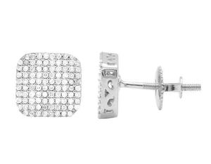 Exclusive Elegant <b>Square</b> Shape Cluster <b>Earrings</b> in 10K Gold with Lab Grown <b>Diamonds</b> Jewelry Perfect for Weddings and Gifts - Product Image 3