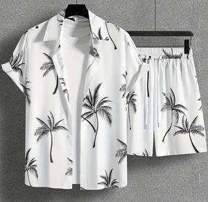 Precio al por mayor de secado rápido de algodón transpirable doble conjunto de alta demanda de impresión por sublimación de manga corta conjunto de ropa de playa - Product Image 3