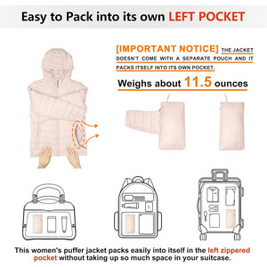 Abrigo acolchado ecológico de alta calidad para mujer, chaqueta de invierno ligera de manga larga con plumón transpirable para niñas - Product Image 4