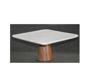 Support de service en bois de marbre rond classique, support de décoration de gâteaux de cuisine pour la maison, fabriqué en inde - Product Image 1
