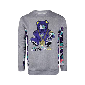 Sudadera de algodón con estampado de letras personalizadas y cuello redondo para hombre - Product Image 5