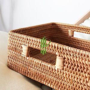 ถาดหวายสำหรับห้องน้ำและชา รุ่น Vgreenart RTR7 สีธรรมชาติ พร้อมหูจับ ขายดี เหมาะสำหรับขายส่งและใช้ตกแต่ง - Product Image 4