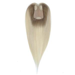 Brazilian Remy Human <b>Hair</b> Lace Front Topper #R8/1001 <b>Root</b> Cinnamon Brown Pearl Blonde - Product Image 3