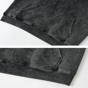 Veste à capuche délavée à l'acide avec fermeture éclair pour hommes en gros Veste d'automne décontractée surdimensionnée vintage - Product Image 6