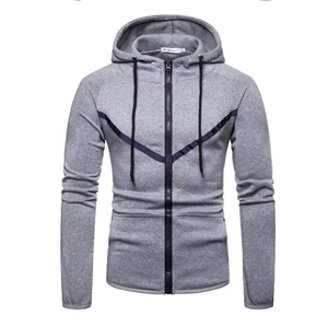 <b>Red</b> Slim-Fit Tech-Fleece <b>Hoodie</b> <b>Men</b> Athletic Zip-Up Jacket With Chevron Striping Sportswear At Wholesale Rate <b>Men</b> Training Wear - Product Image 4