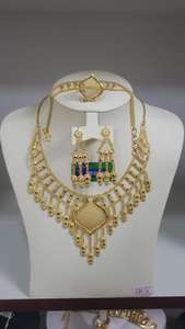 2024 Vintage <b>Indian</b>-Inspired Italy-Style 24K Gold Plated Copper Necklace Fashion <b>Jewelry</b> <b>Set</b> with Diamond Direct from USA France - Product Image 3