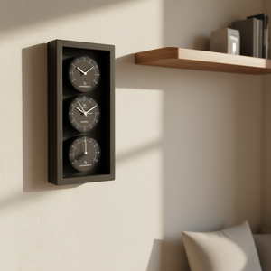 "Black 12x26cm JUSTAMINUTE Modern Wall <b>Clock</b>" - Product Image 3