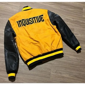 Chaqueta universitaria unisex para hombre, chaqueta de béisbol de gran tamaño con cuello alto y logotipo frontal Vintage Letter Racer - Product Image 4