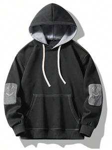 ขายส่งผ้าฝ้าย 100% แบบกําหนดเองแขนยาวพร้อมกระเป๋าผู้ชาย Drawstring เสื้อสวมหัวมีฮู้ดผู้ชาย - Product Image 2