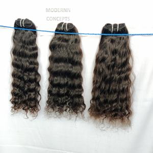 100% indien naturel en gros couleur noire bouclés vendeur vierge faisceaux femme noire Temple Extensions de cheveux humains - Product Image 1