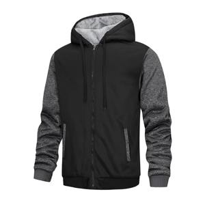 Mezcla de algodón/poliéster Hombres Casual Invierno Patrón sólido Fleece Transpirable Sudaderas con capucha Frente Impresión digital Sudaderas OEM - Product Image 5