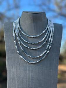 Collar de cuentas de estilo perla Navajo de plata esterlina 8MM regalo de joyería elegante para ella - Product Image 5