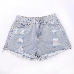 OEM Ladies High <b>Waist</b> Cotton Denim Shorts Breathable Summer Casual Female <b>Jeans</b> Girls' Low <b>Waist</b> Rough Wholesale Fashion - Product Image 2
