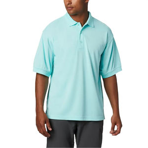 Venta al por mayor calidad 100% algodón Polo abotonada camisa de manga corta cuello vuelto transpirable Unisex ligero Polo camisetas - Product Image 4